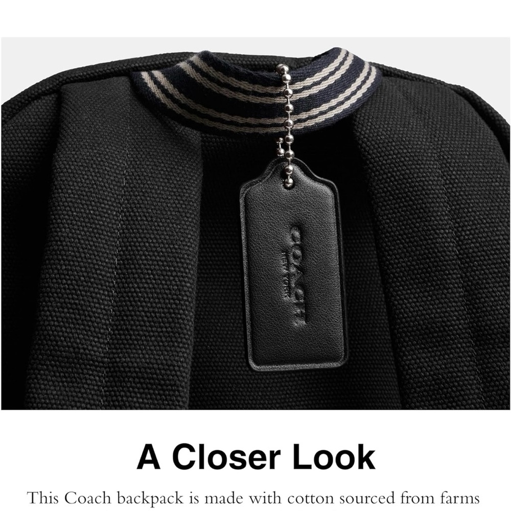 Coach Black Backpack with Silver Details - Picture 3 of 6